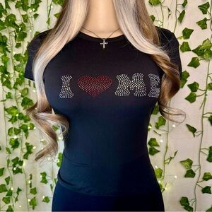'I Love Me' Rhinestone Tee